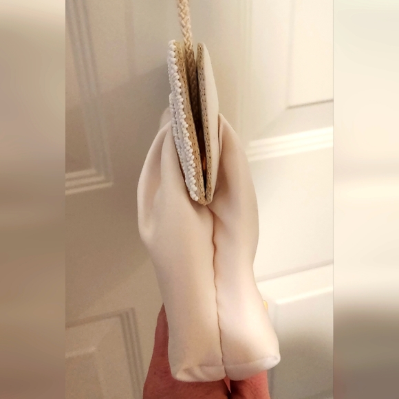 VINTAGE Walborg Satin Beaded Purse Handmade in Hong Kong Late 1980s White - Picture 4 of 11